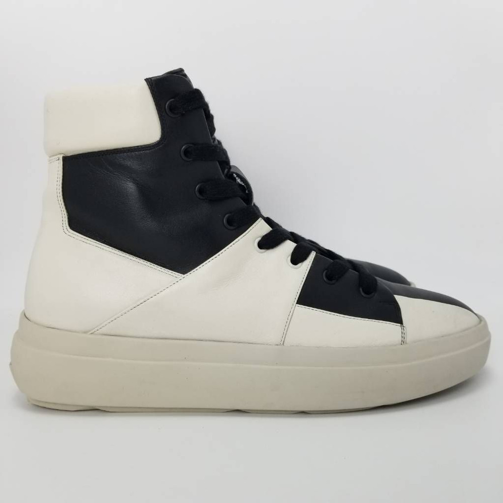 Represent Mens Alpha Mid Black/White Sneakers Color Block Lace Up Italy 10M